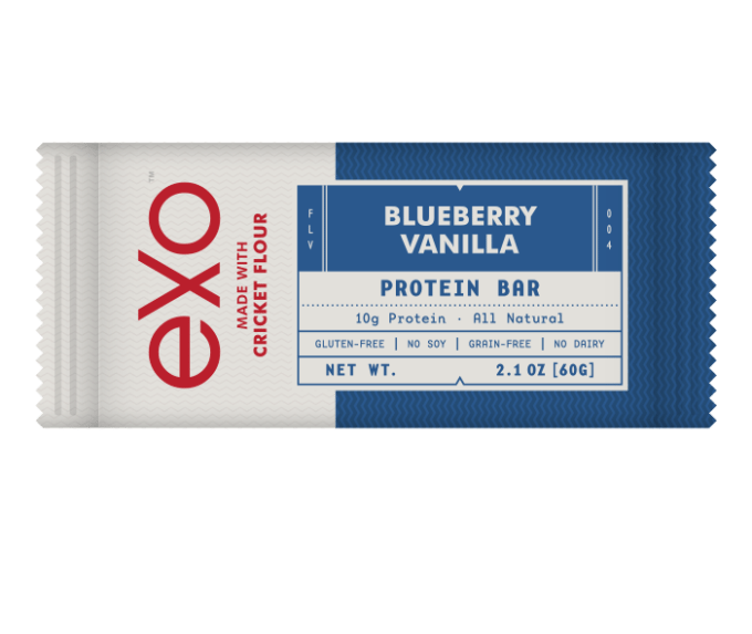 Exo Blueberry Vanilla Cricket Flour Protien Bar