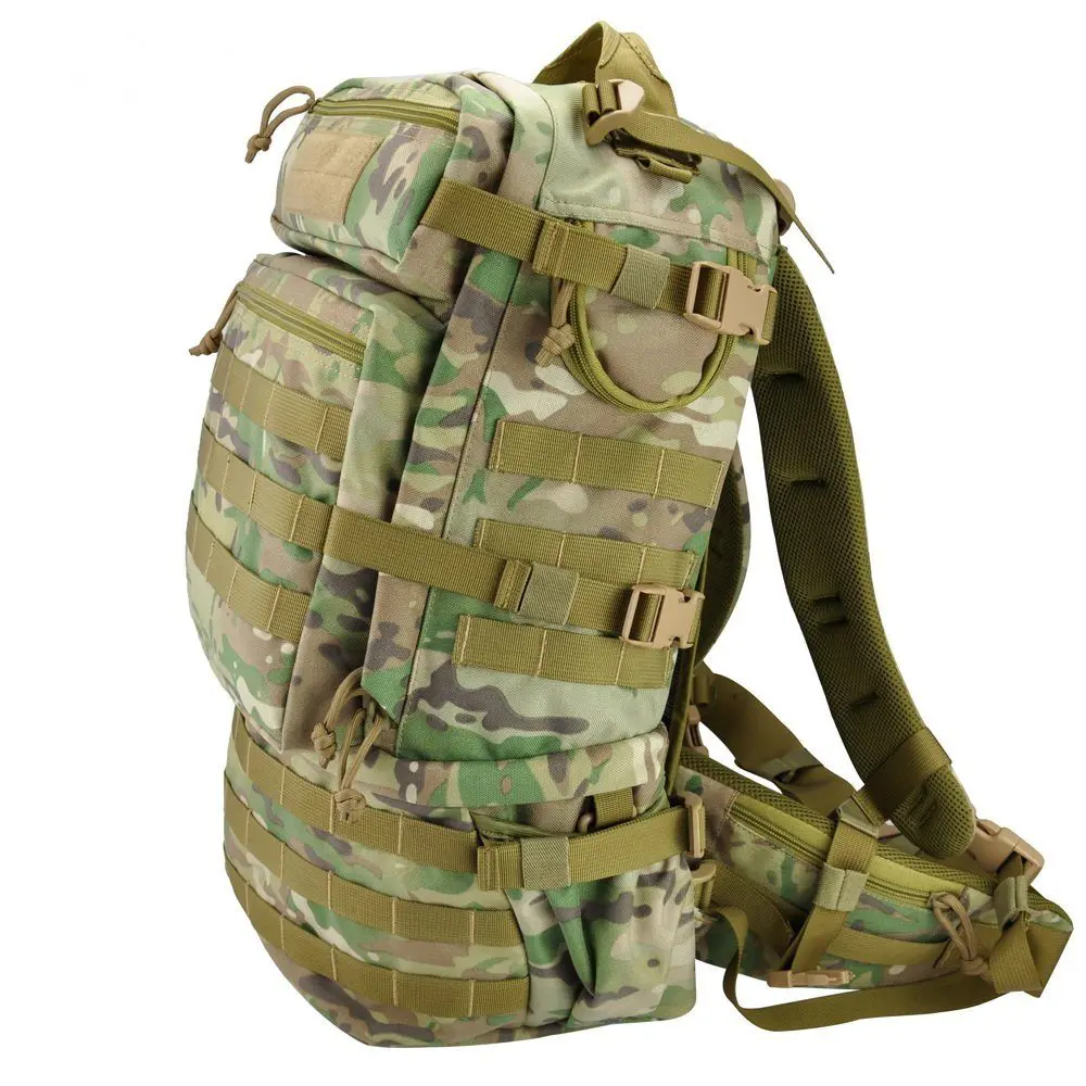 tactical backpack with covered zippers